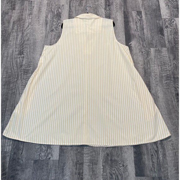 NWT Banana Republic Womens XXL Dress Yellow White Striped Cotton Coastal Preppy - Picture 6 of 7